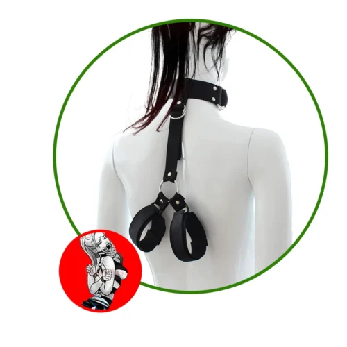 Collar Hand Cuffs Black