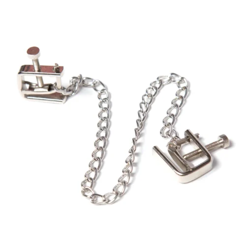 Adjustable Nipple Clamps Silver with chain