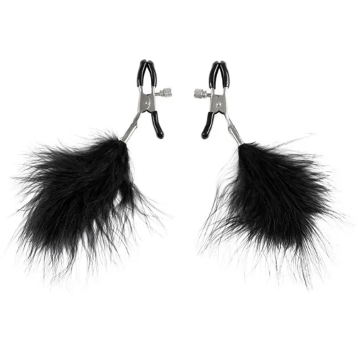 Nipple Clamps with Feathers Silver