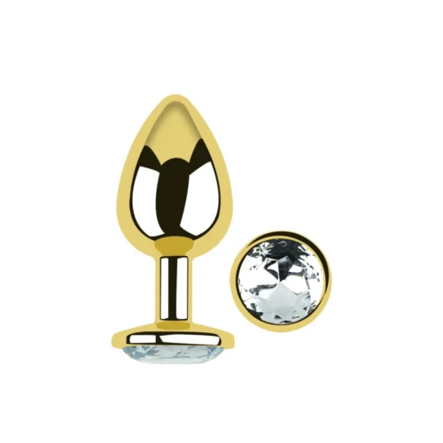 Gold Round White Small
