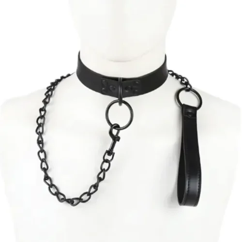 Collar with Chain Black